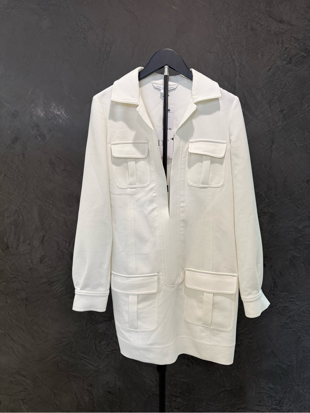 NWT Diane Von Furstenberg Dilly White Mini Dress size 8